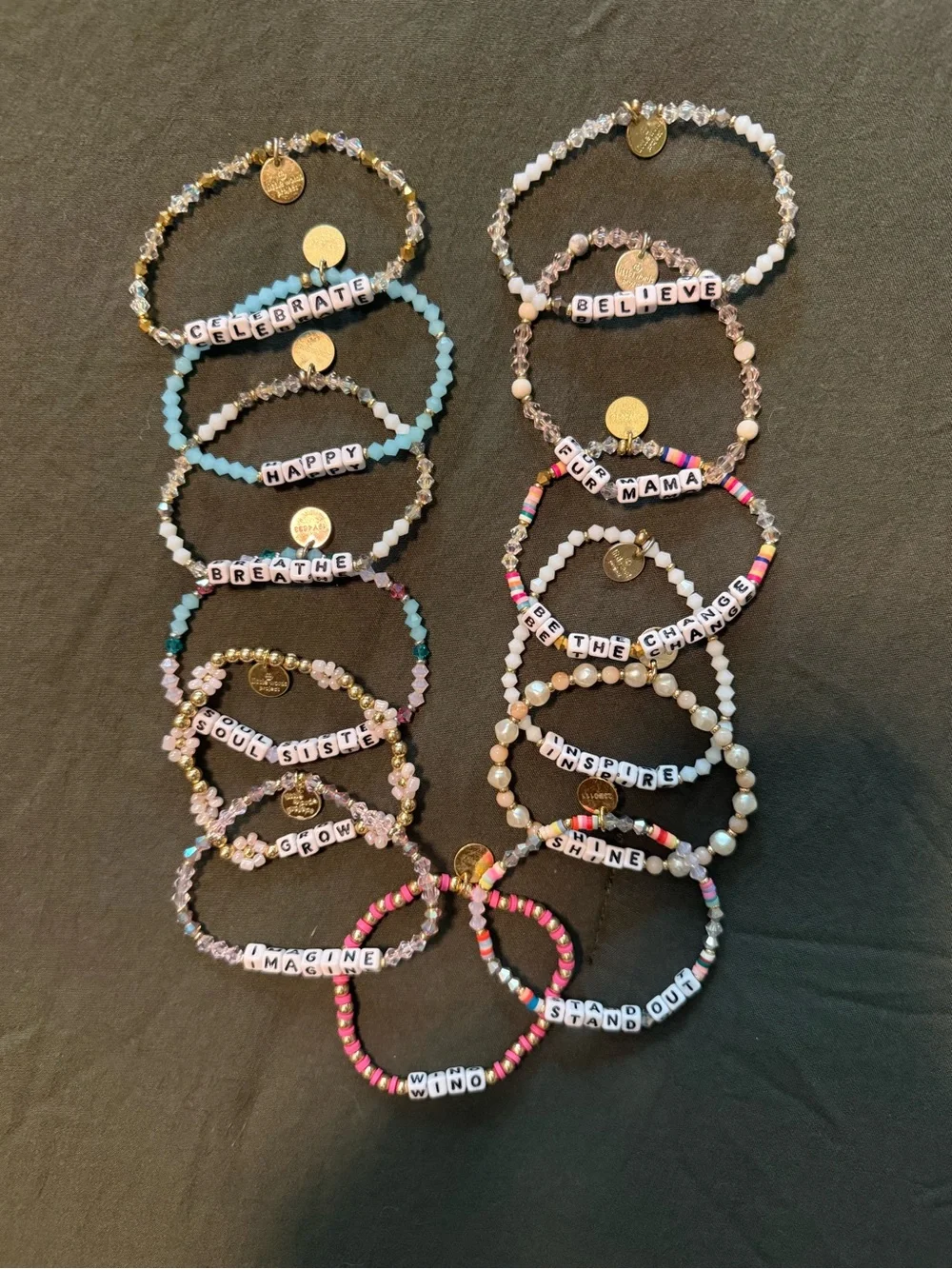 Little words project bracelets Set of 13